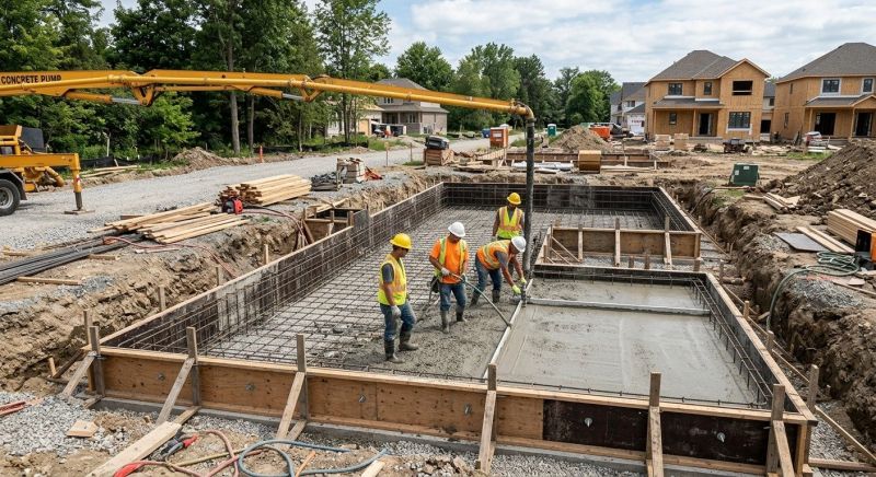 Poured Foundation Installation in Concord, NC